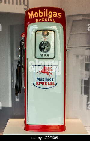 Vintage Mobil gas pump in display. Stock Photo