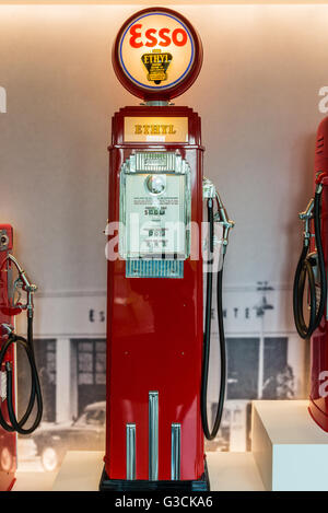 Vintage Esso gas pump in display. Stock Photo