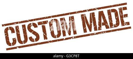 custom made brown grunge square vintage rubber stamp Stock Vector