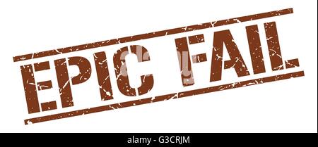epic fail brown grunge square vintage rubber stamp Stock Vector
