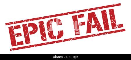 epic fail red grunge square vintage rubber stamp Stock Vector