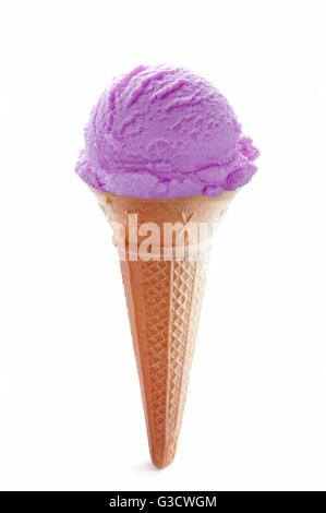 Blueberry ice cream scoop isolated on white background Stock Photo - Alamy