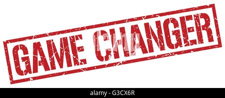 game changer red grunge square vintage rubber stamp Stock Vector