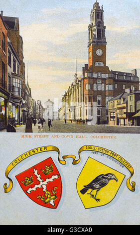 Colchester, Essex - High Street and Town Hall Stock Photo