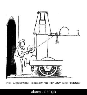 Vignette illustration, Railway Ribaldry by W Heath Robinson Stock Photo