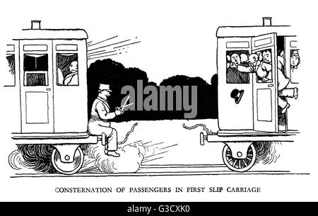 Vignette illustration, Railway Ribaldry by W Heath Robinson Stock Photo