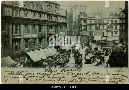 King William Street, London - Statue of King William IV Stock Photo