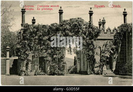 Alupka, Crimea, Ukraine - Gateway to Vorontsov Palace Summer Stock Photo