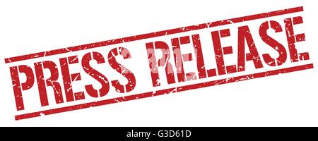 press release red grunge square vintage rubber stamp Stock Vector