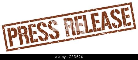 press release brown grunge square vintage rubber stamp Stock Vector