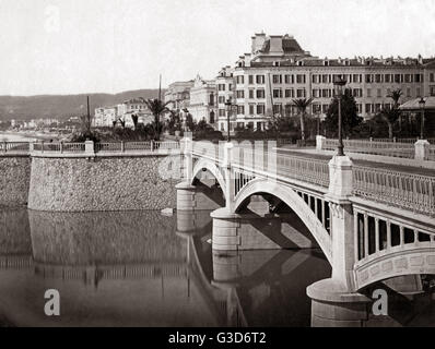 Napoleon III bridge, Nice, France, circa 1890 Stock Photo