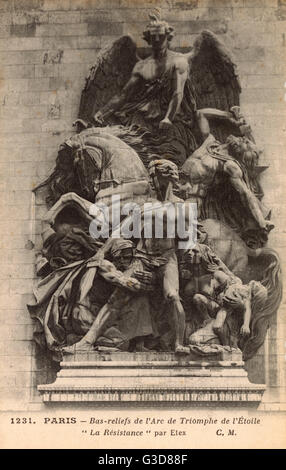 Bas relief ' The Resistance' on the Arc de Triomphe, Paris Stock Photo