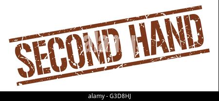 second hand brown grunge square vintage rubber stamp Stock Vector