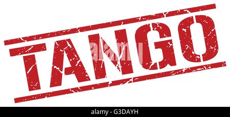 tango red grunge square vintage rubber stamp Stock Vector