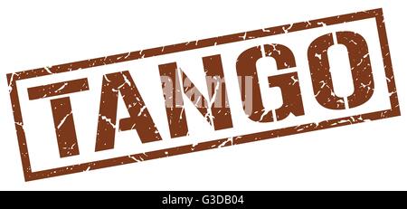 tango brown grunge square vintage rubber stamp Stock Vector