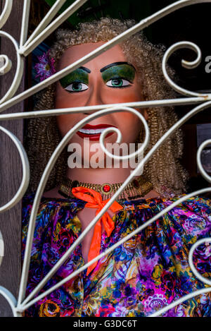Colourful Giant Puppet, Carnival doll, Olinda, Pernambuco, Brazil Stock Photo