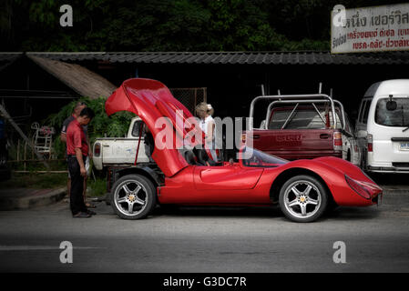 Kit car red.  Ferrari look a like kit car in red. Stock Photo