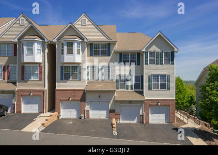 Row Of Suburban Town Houses Stock Photo