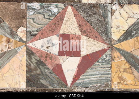 Closeup of a multicolour marble pavement Stock Photo