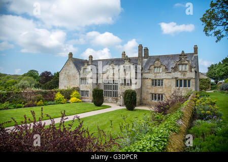 Trerice Manor House, Kestle Mill, Newlyn East, near Newquay, Cornwall. Taken from public road. Stock Photo