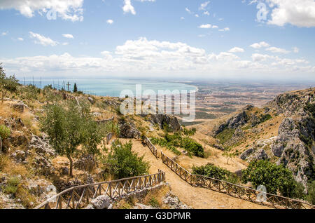 Gulf of Manfredonia - Puglia - from the Pulsano hermitage - Mount Gargano - Italy Stock Photo