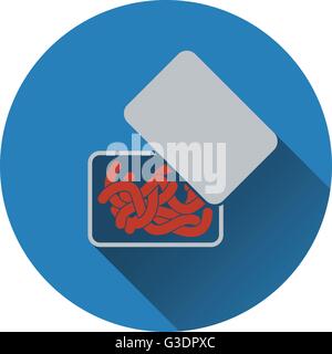 Icon of worm container. Flat design. Vector illustration. Stock Vector