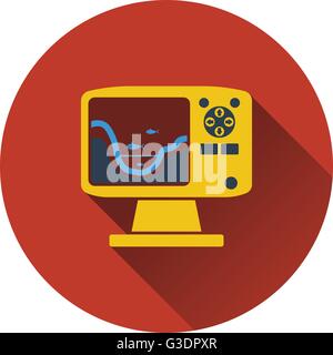 Icon of echo sounder  . Flat design. Vector illustration. Stock Vector