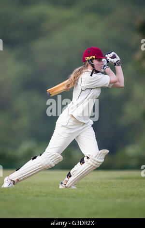 Marnhull Maidens 1st XI vs Edinburgh University Women's 1st XI  Marnhull Maidens player in action. Stock Photo