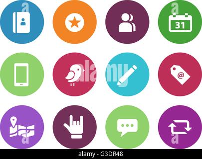 Social circle icons on white background. Stock Vector