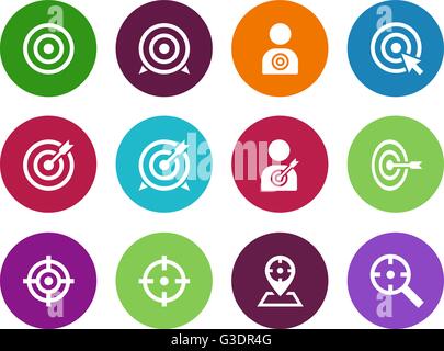 Target circle icons on white background. Stock Vector
