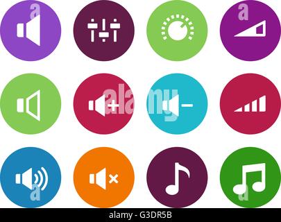 Speaker circle icons on white background. Stock Vector