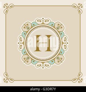 Vector luxury elegant vector frame and emblem template. Stock Vector