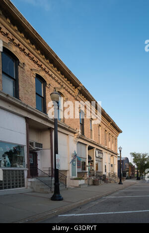 Antique shops in downtown Montague, Michigan USA. Stock Photo