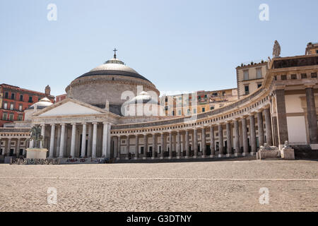 Piazza Del Plebiscito and San Francesco Di Paola Church, Naples, Campania, Italy Stock Photo