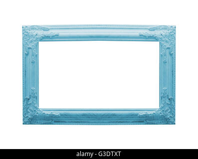 Classic wooden frame isolated on white background Stock Photo