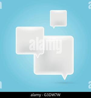 Vector bright square white speech bubble group. Stock Vector