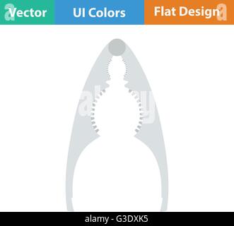 Nutcracker pliers icon. Flat design. Vector illustration. Stock Vector