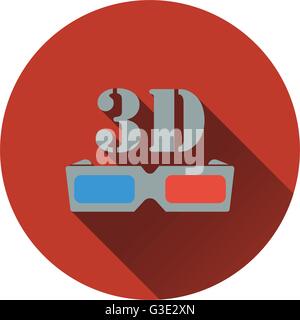 3d goggle icon. Flat design. Vector illustration. Stock Vector
