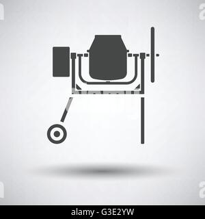 Icon of Concrete mixer on gray background with round shadow. Vector illustration. Stock Vector