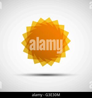 Vector illustration of abstract yellow summer sun logo template for your design Stock Vector