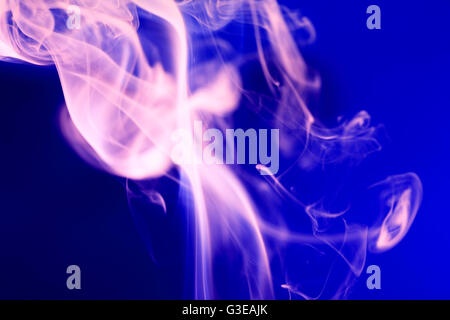 Abstract background with pink smoke on blue Stock Photo