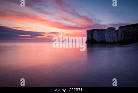 Sunrise shot of the cliff stack at Botany Bay, Broadstairs, Kent. Stock Photo