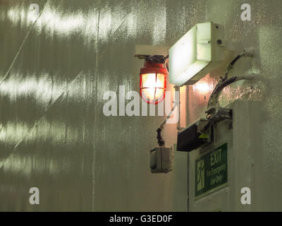 emergency safety lamp on car ferry Stock Photo