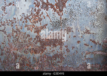 Rusted Panel of Steel with scratches Stock Photo