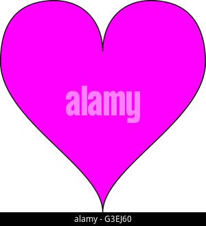 Pink heart vector isolated on white background. Heart icon in a flat ...