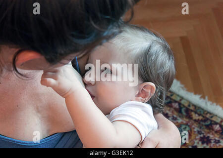 A beautiful moment to capture. A bond between a mother and child. Stock Photo