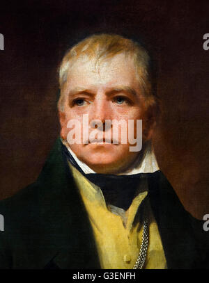 Sir Walter Scott. The Scottish novelist, Sir Walter Scott (1771–1832) portrait by Henry Raeburn, oil on canvas, 1822. Stock Photo