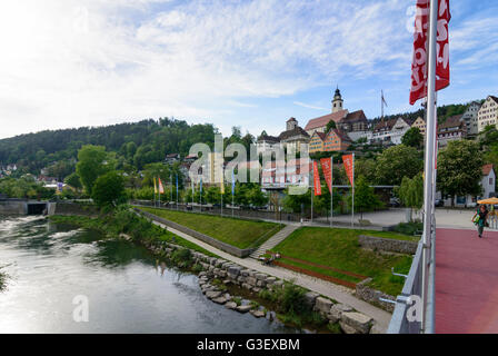 River Neckar and Old Town, Germany, Baden-Württemberg, Schwarzwald, Black Forest, Horb am Neckar Stock Photo