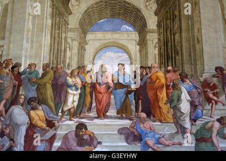 Plato and Aristotle in The School of Athens by italian Rafael