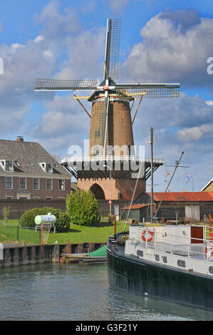 Holland, Wijk bij Duurstede, mill, harbour, Dijkstraat, gate, Stock Photo